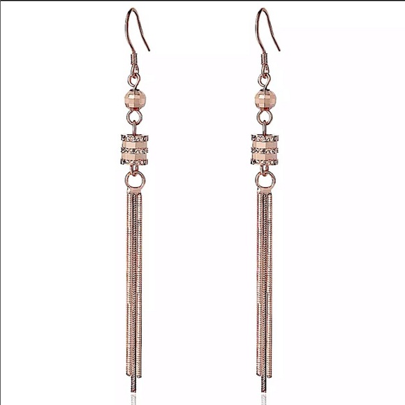 Rose Gold over Sterling Silver Tassel Earrings - Picture 1 of 1